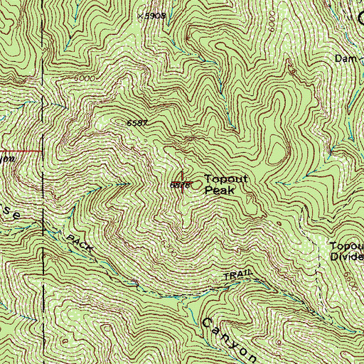 Topographic Map of Topout Peak, AZ