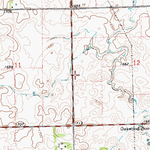 Topographic Map of Oakwood Lakes, SD