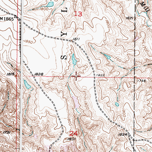 Topographic Map of Sylvia (historical), SD