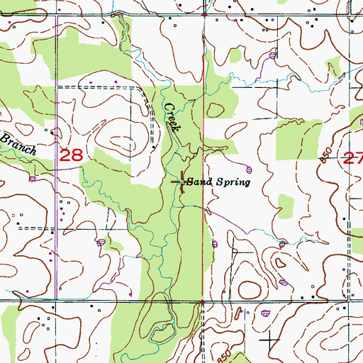 Topographic Map of Sand Spring, AL