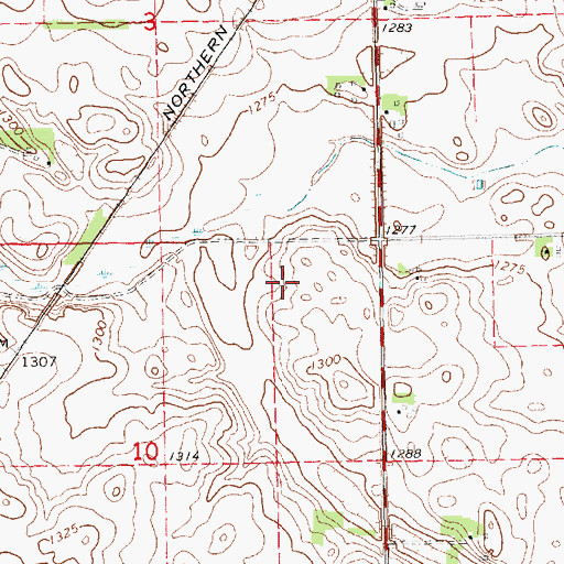 Topographic Map of Daneville (historical), SD