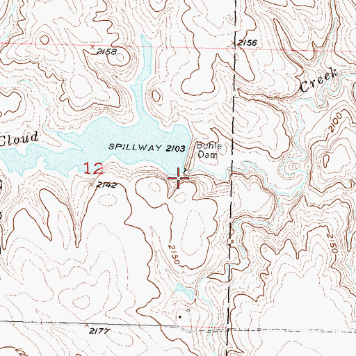 Topographic Map of Bohle Dam, SD