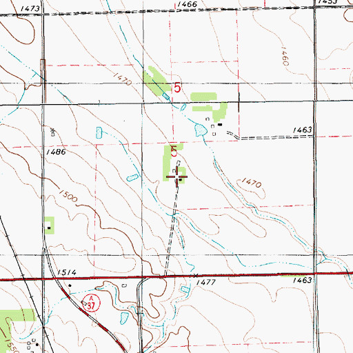 Topographic Map of Hutterthal (historical), SD