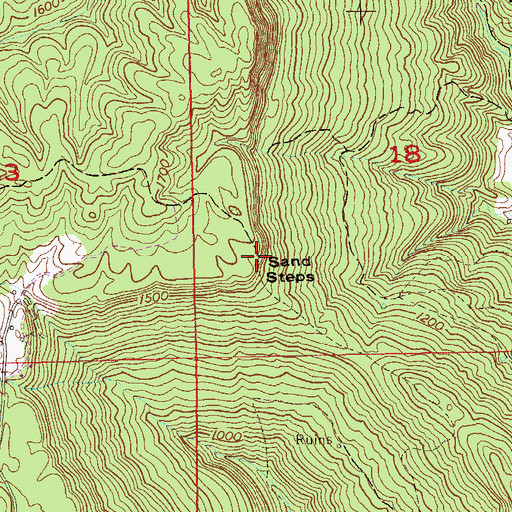 Topographic Map of Sand Steps, AL