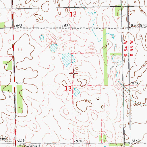 Topographic Map of Helgen (historical), SD