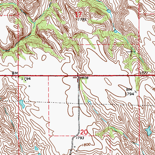 Topographic Map of Echo (historical), SD