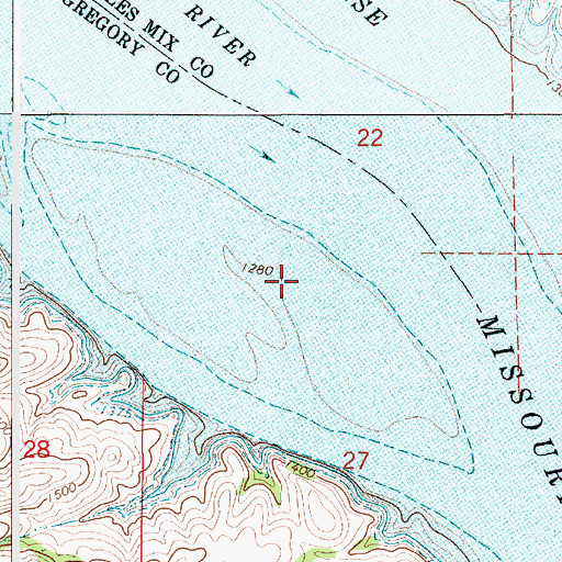 Topographic Map of Hot Springs Island (historical), SD