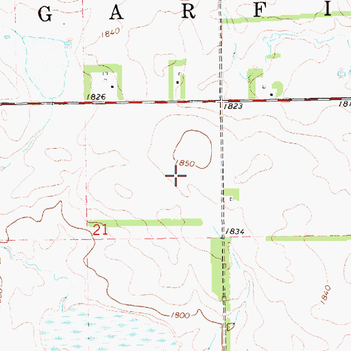 Topographic Map of Elkhorn (historical), SD