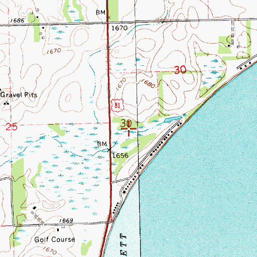 Topographic Map of Poinsett (historical), SD