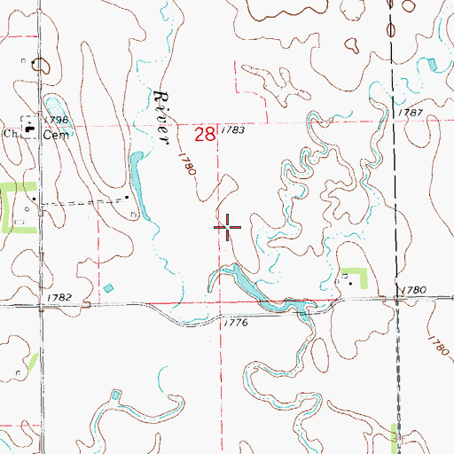 Topographic Map of Bergen (historical), SD