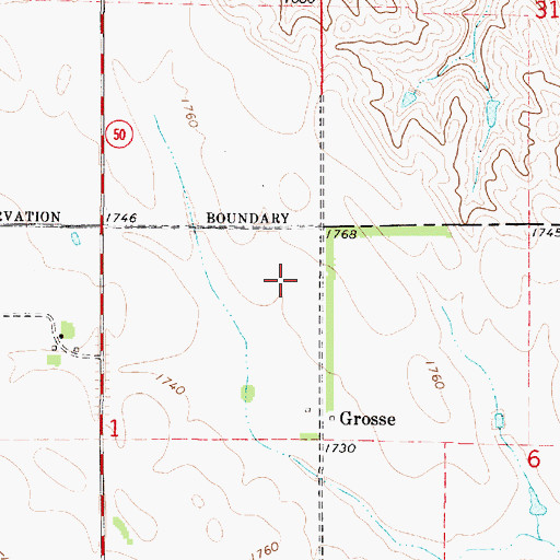 Topographic Map of Grosse (historical), SD