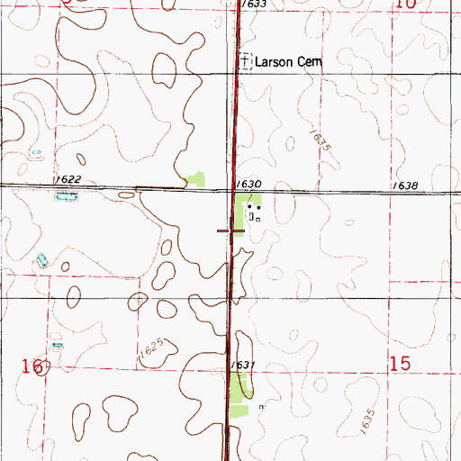 Topographic Map of Vega (historical), SD