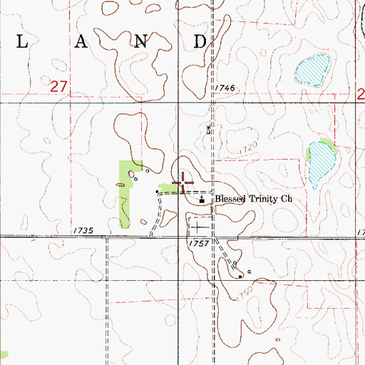 Topographic Map of Bendon (historical), SD