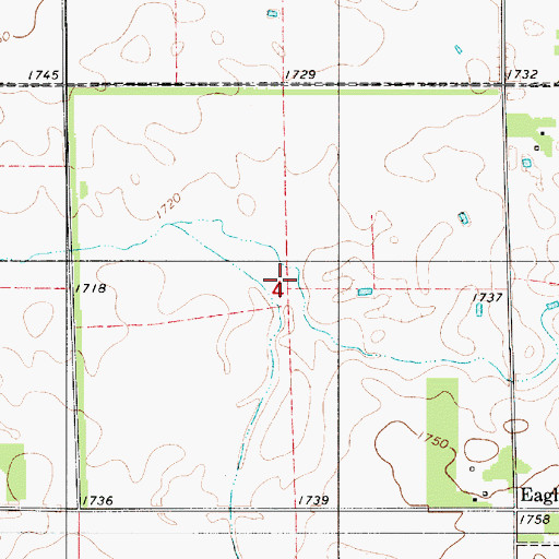 Topographic Map of Eagle (historical), SD