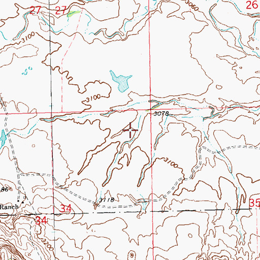 Topographic Map of Gill (historical), SD