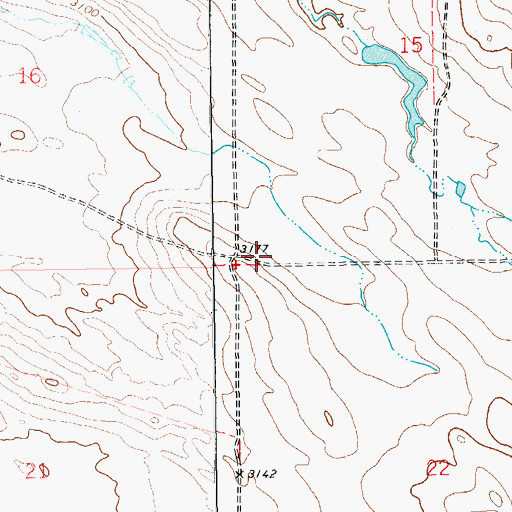 Topographic Map of Bullock (historical), SD