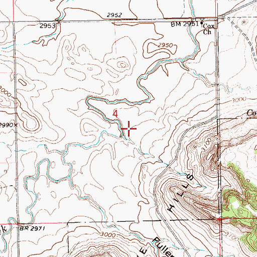 Topographic Map of Cox (historical), SD
