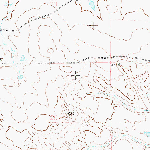 Topographic Map of Jug Buttes (historical), SD