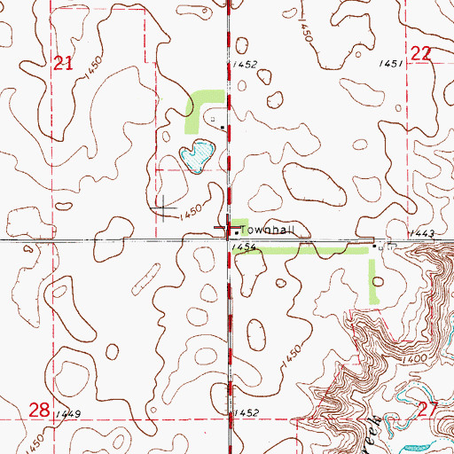 Topographic Map of Franklin Township Hall, SD