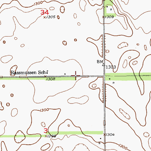 Topographic Map of Detroit (historical), SD