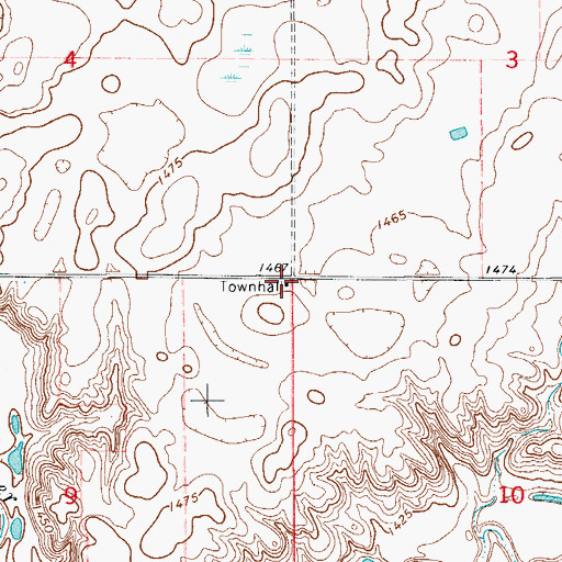Topographic Map of Allison Township Hall, SD