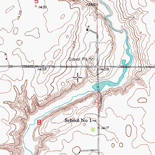 Topographic Map of Frederick Township Hall, SD