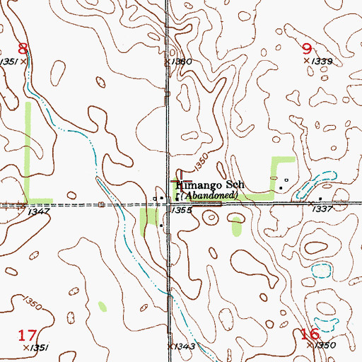 Topographic Map of Greenfield Township Hall, SD