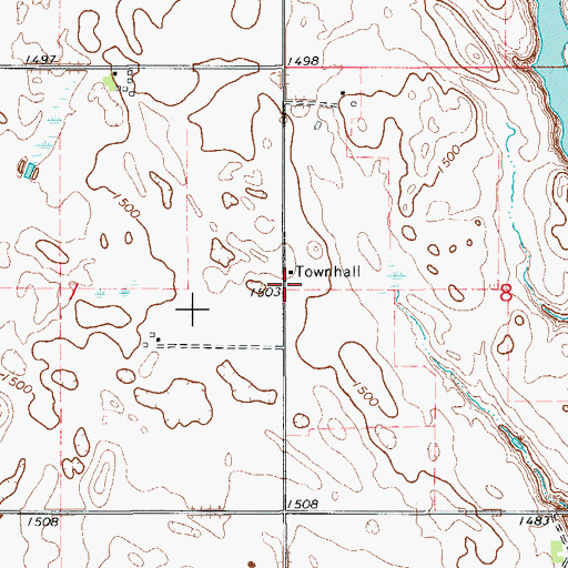 Topographic Map of Palmyra Township Hall, SD