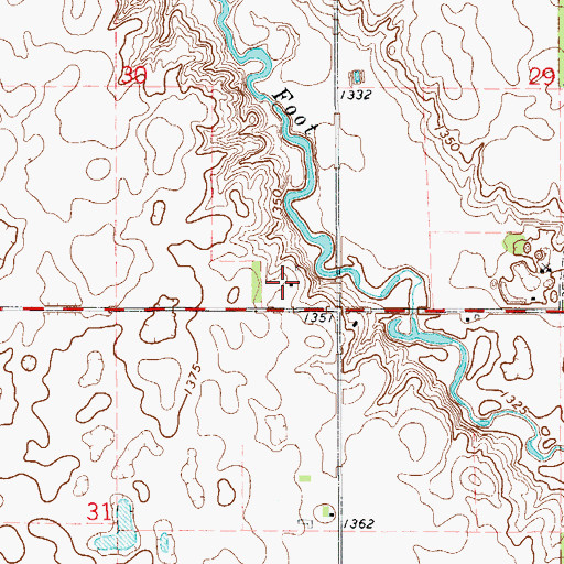 Topographic Map of Pleasant Vally Development, SD