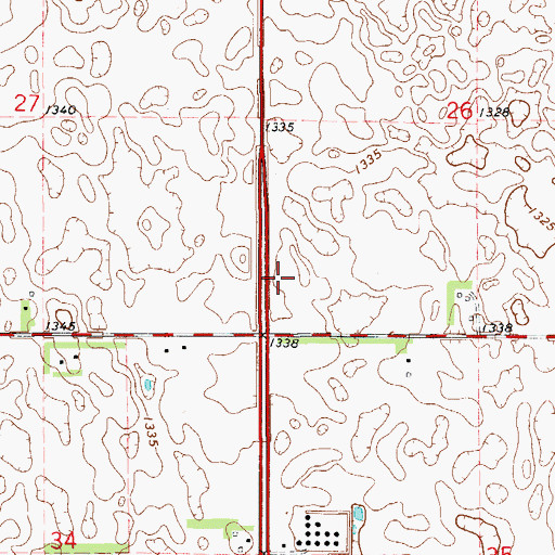 Topographic Map of Fisher Estates, SD