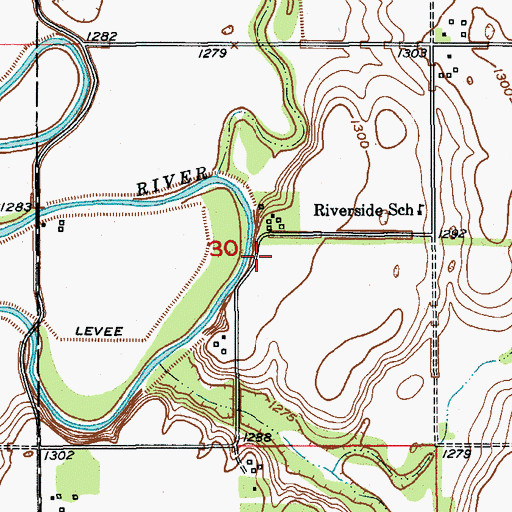 Topographic Map of Yorkville (historical), SD
