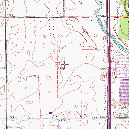 Topographic Map of Derian Subdivision, SD