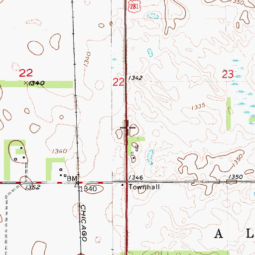 Topographic Map of Assembly of God Church, SD