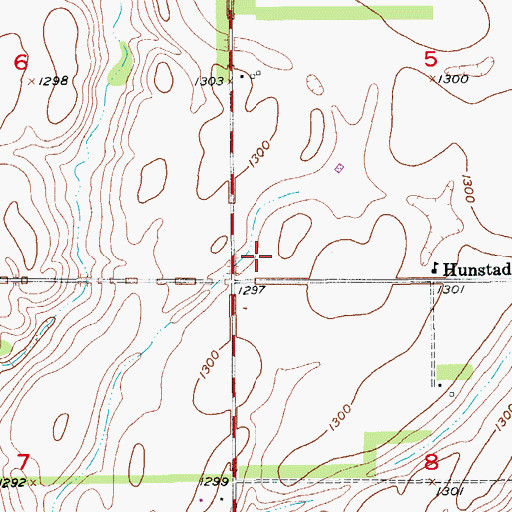 Topographic Map of Gem Township Hall, SD