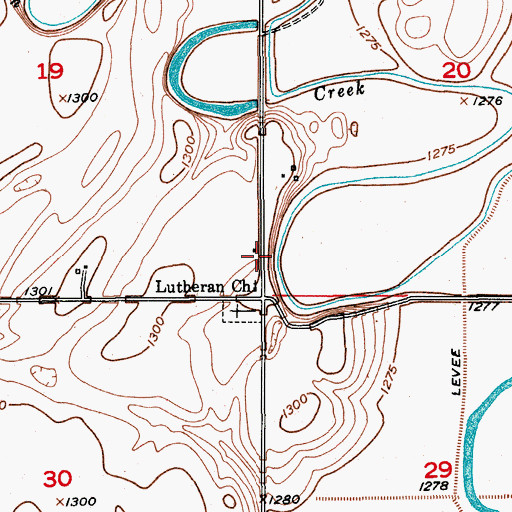 Topographic Map of Scandinavian Lutheran Church, SD
