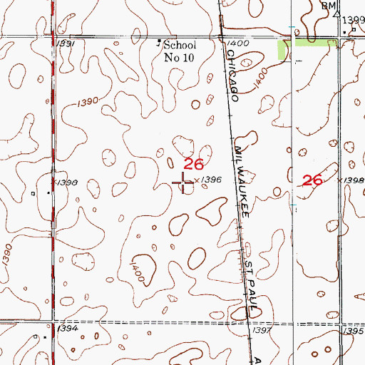 Topographic Map of Hudson Bay Trading Post (historical), SD