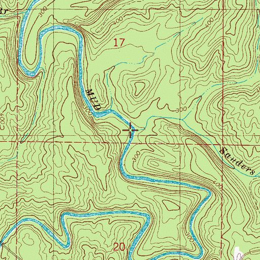 Topographic Map of Sanders Creek, AL