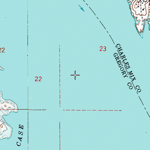 Topographic Map of Marthas Island (historical), SD