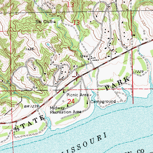 Topographic Map of Fairview Heights, SD