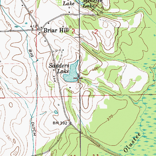 Topographic Map of Sanders Lake, AL