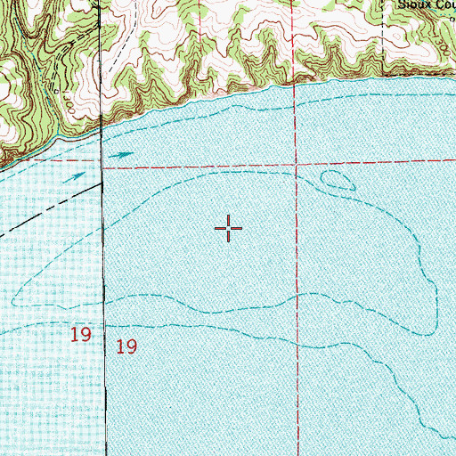 Topographic Map of Sand Island (historical), SD