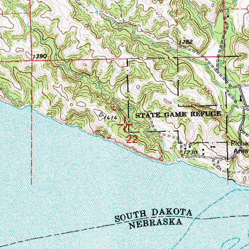 Topographic Map of White Bear Cliff (historical), SD