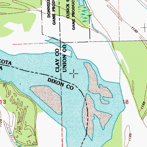 Topographic Map of Kate Sweeney Bend (historical), SD