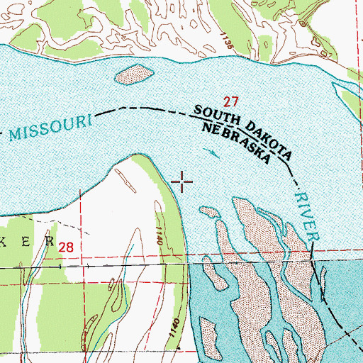 Topographic Map of North Alabama Bend (historical), SD