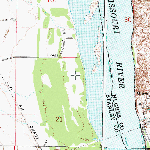 Topographic Map of Willow Island (historical), SD
