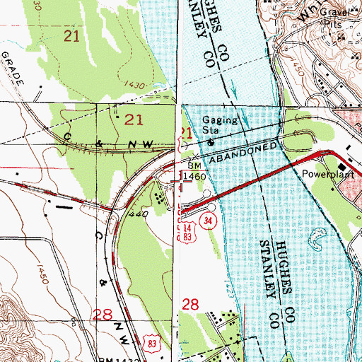 Topographic Map of Sublette and Campbell Post (historical), SD