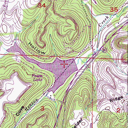 Topographic Map of Sanderson Cove, AL