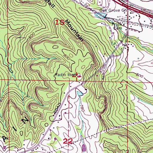 Topographic Map of Sandfall Mountain, AL