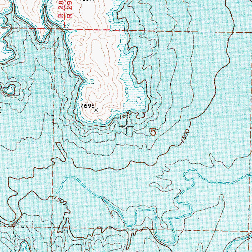 Topographic Map of Cheyenne River Post II (historical), SD