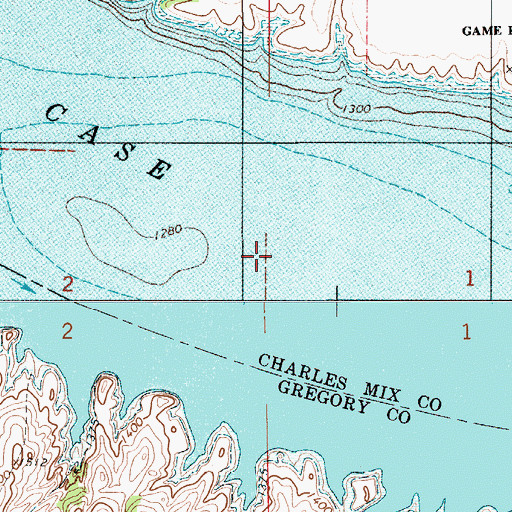 Topographic Map of Little Cedar Island (historical), SD